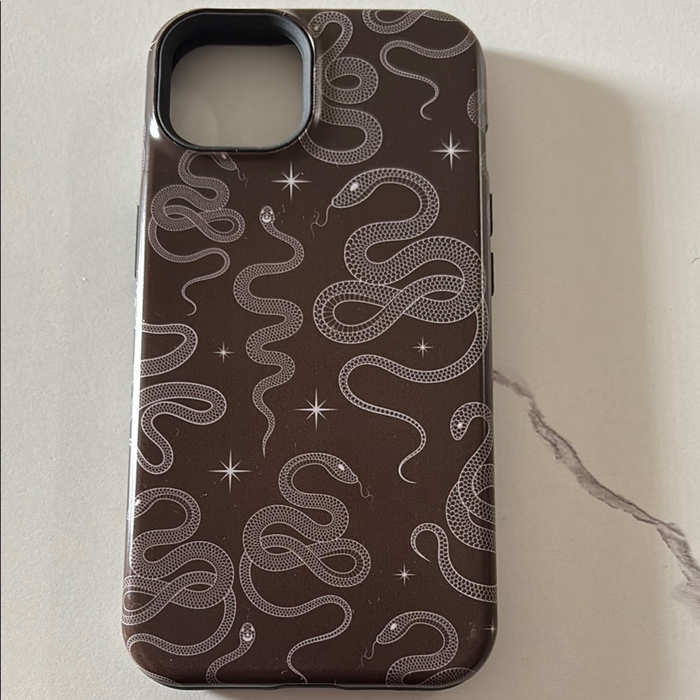 Brown Snake Pattern iPhone Case with Matte Finish